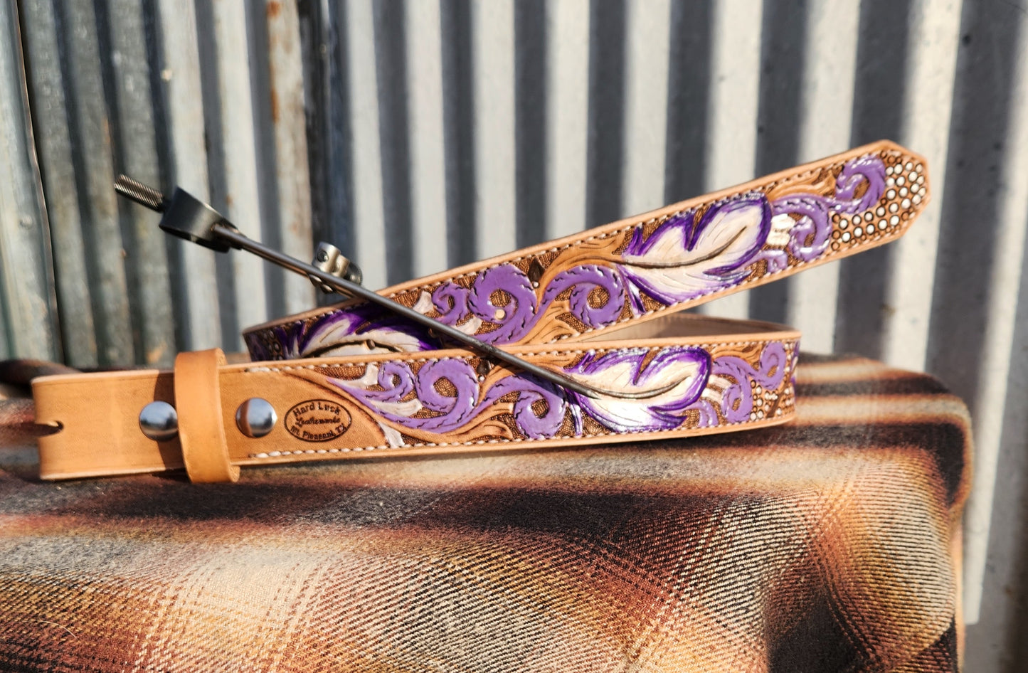 Shades of purple feather belt