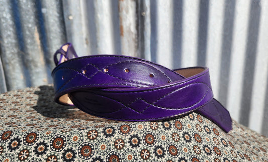 Purple gunslinger stitched belt