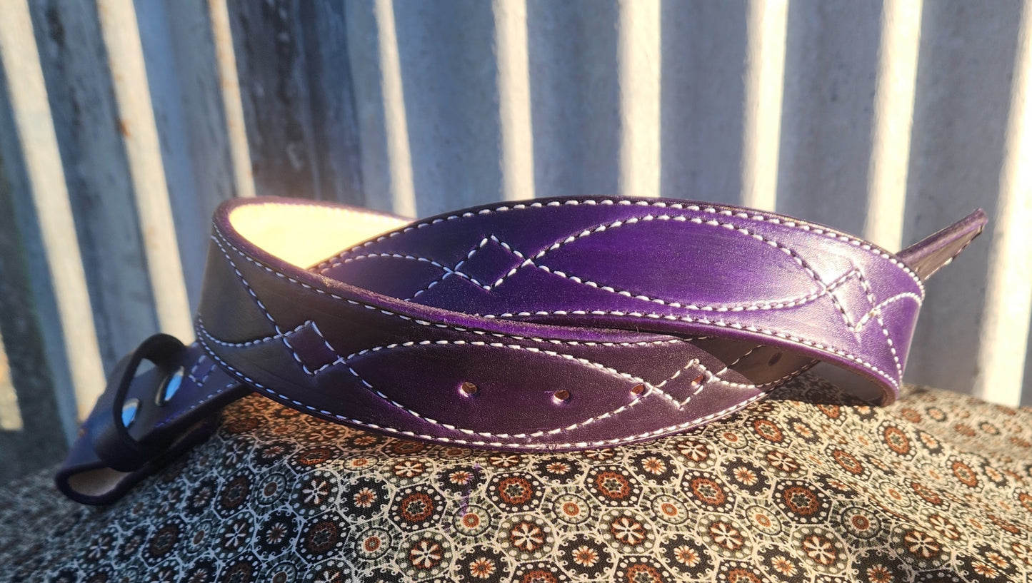Purple gunslinger stitched belt