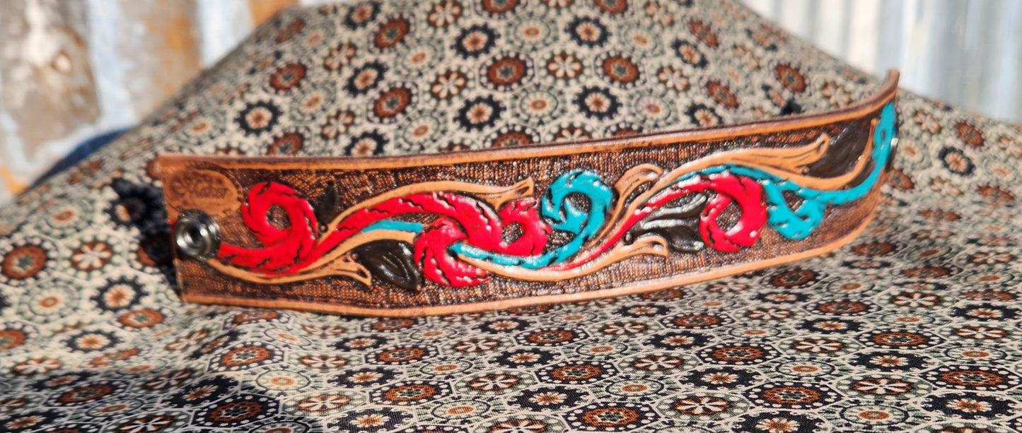 Tooled leather cuffs