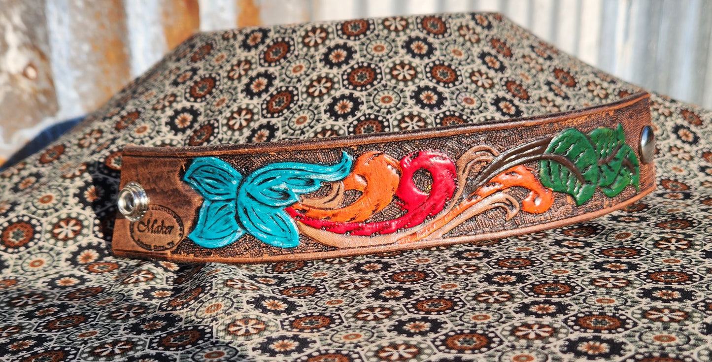 Tooled leather cuffs