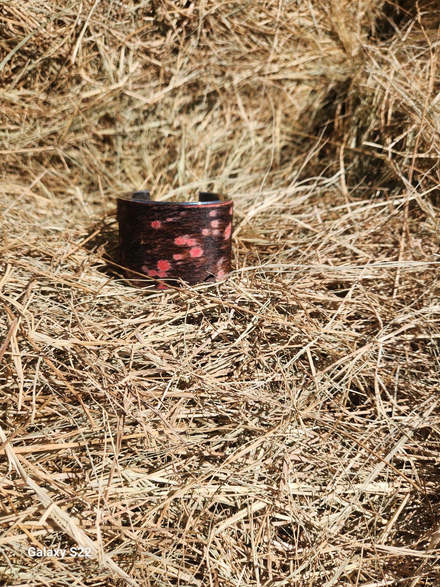 Large leather inlay cuffs