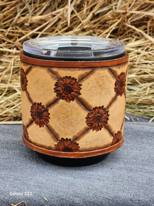 Leather drink cup sleeves