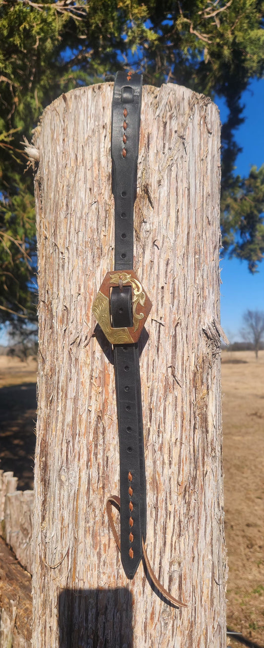 Brown buck stitched headstall