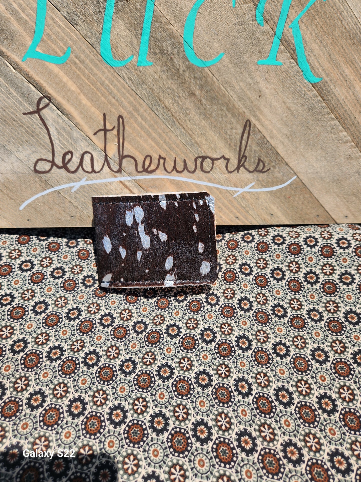 Hair on cowhide money clip wallets