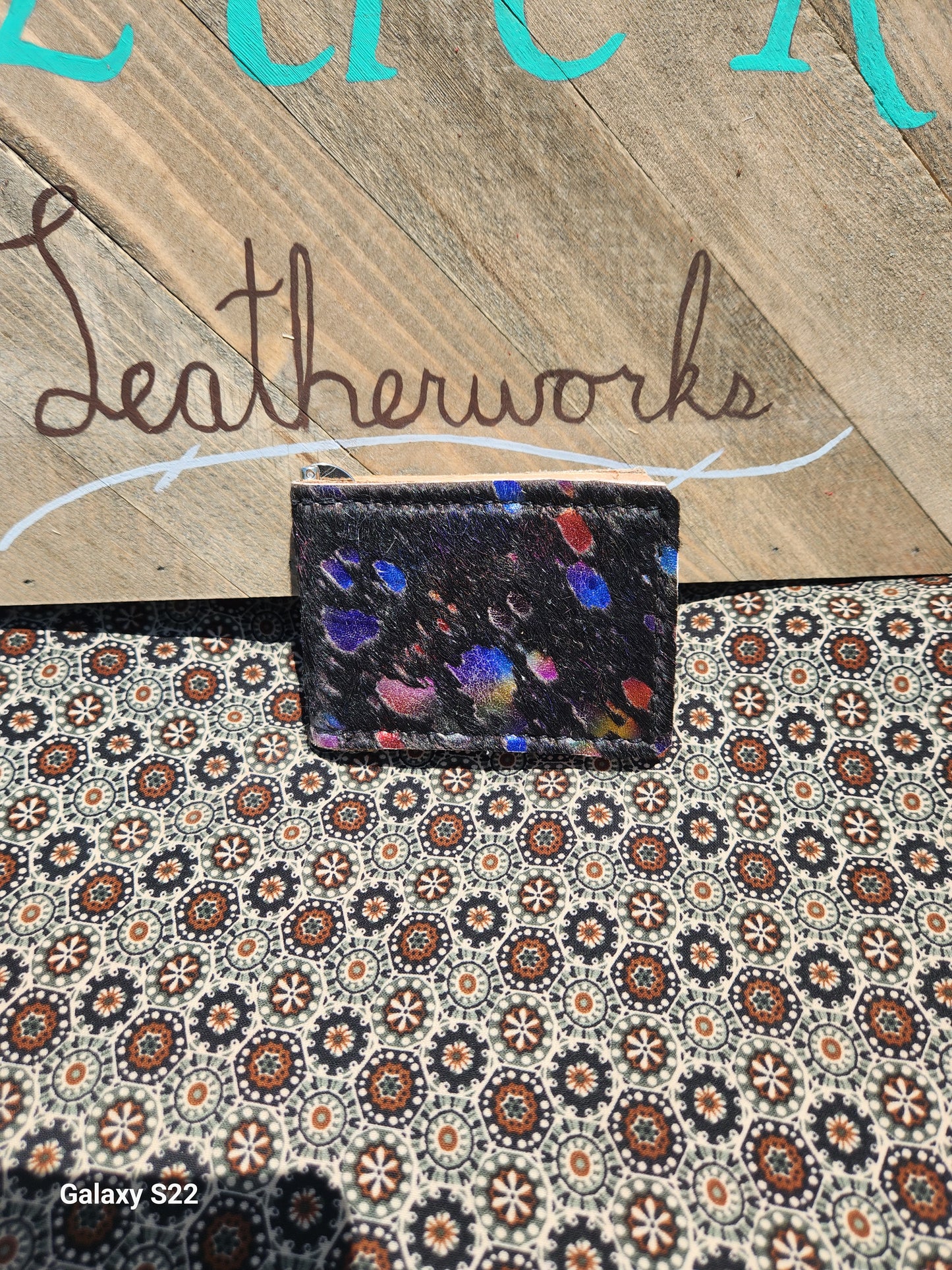 Hair on cowhide money clip wallets