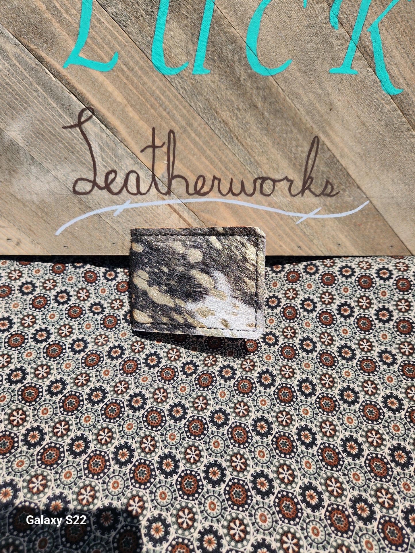 Hair on cowhide money clip wallets