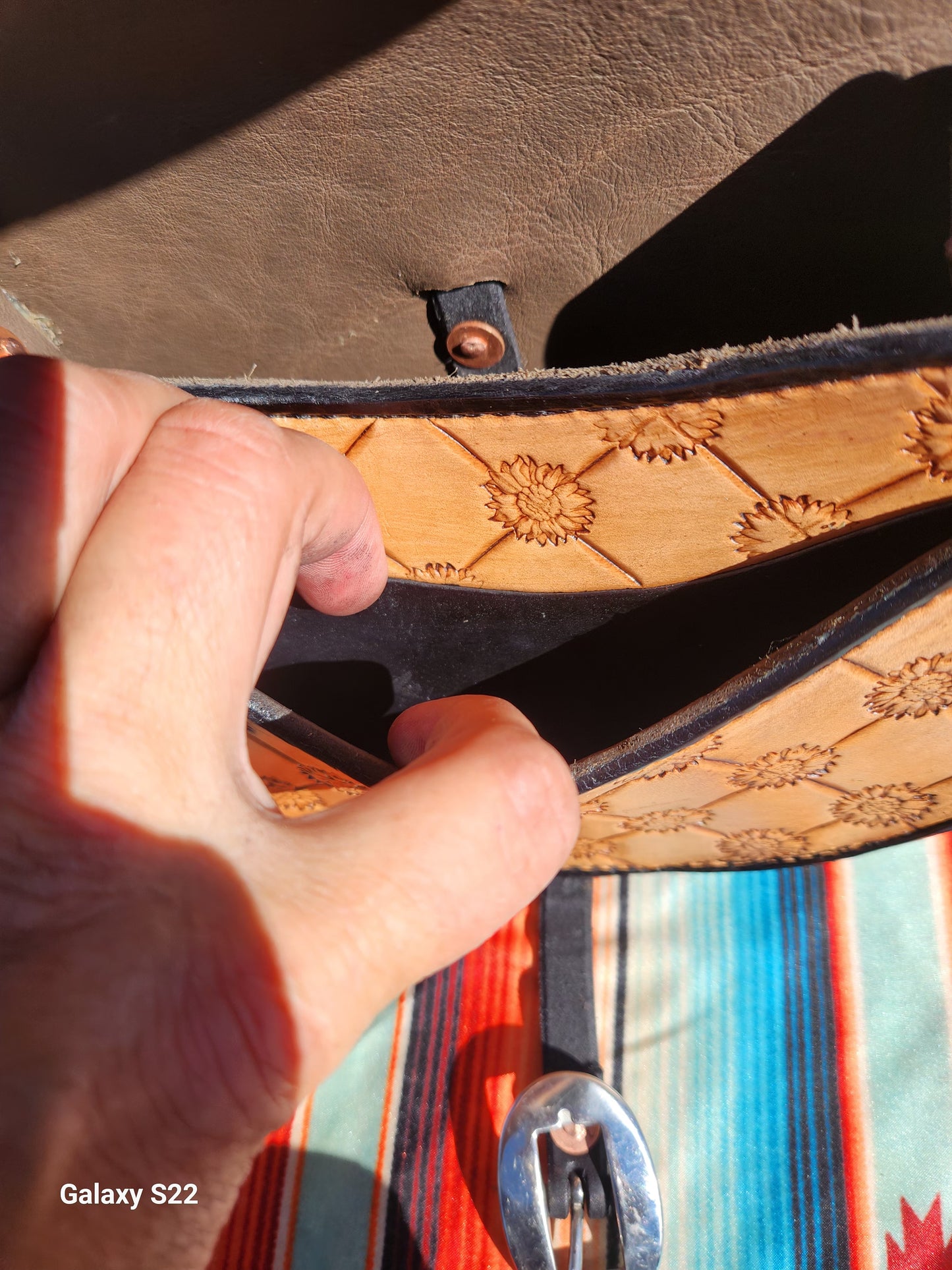 Sunflower quilted saddle bag purse