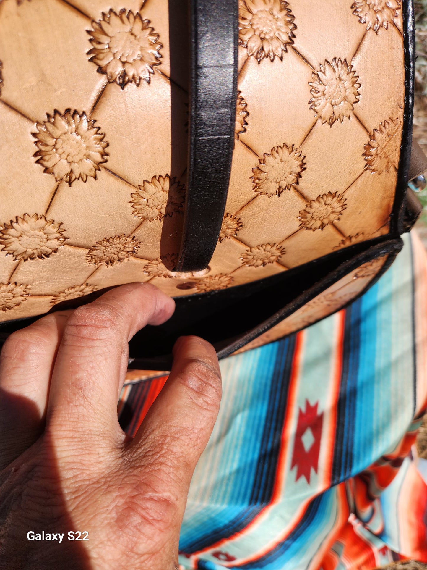 Sunflower quilted saddle bag purse