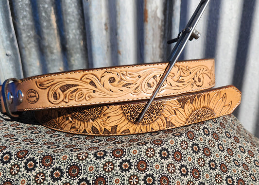 Sunflowers and swirls belt