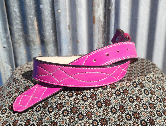 Bright pink gunslinger stitch belt